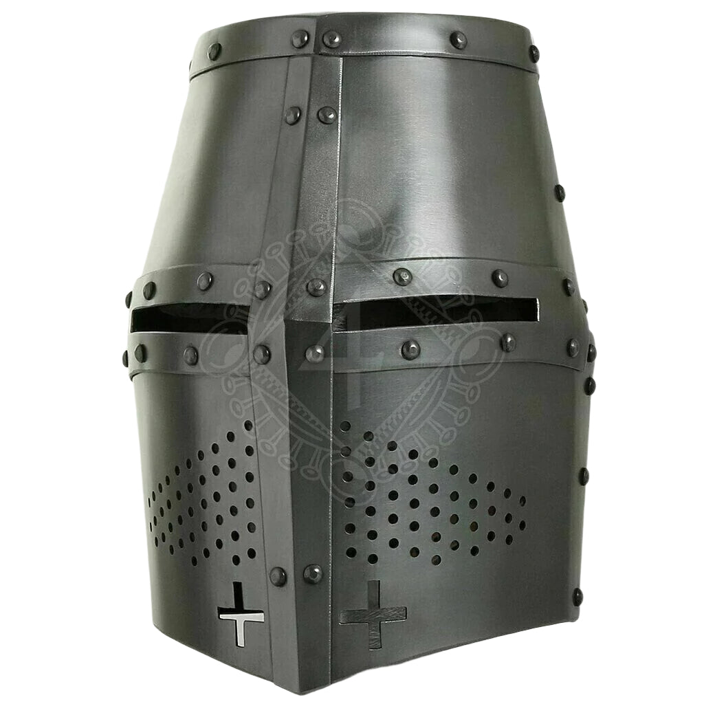 Medieval Knight Templar Crusader Helmet – Handmade 18 Gauge Steel Armor | LARP, Cosplay, Halloween & Collectible Gift