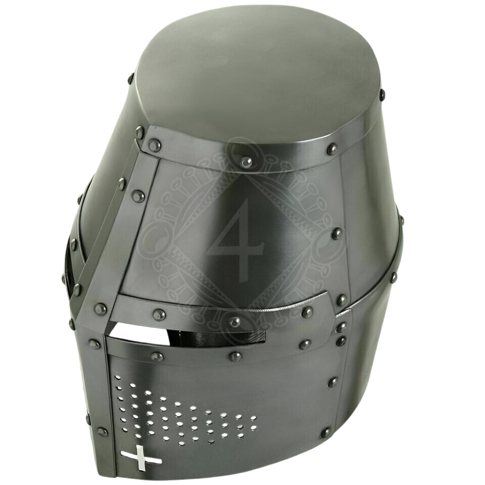 Medieval Knight Templar Crusader Helmet – Handmade 18 Gauge Steel Armor | LARP, Cosplay, Halloween & Collectible Gift