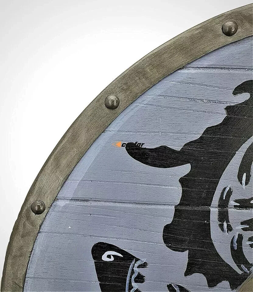 Medieval Wooden Round Viking Shield Unique dragon Design Shield .