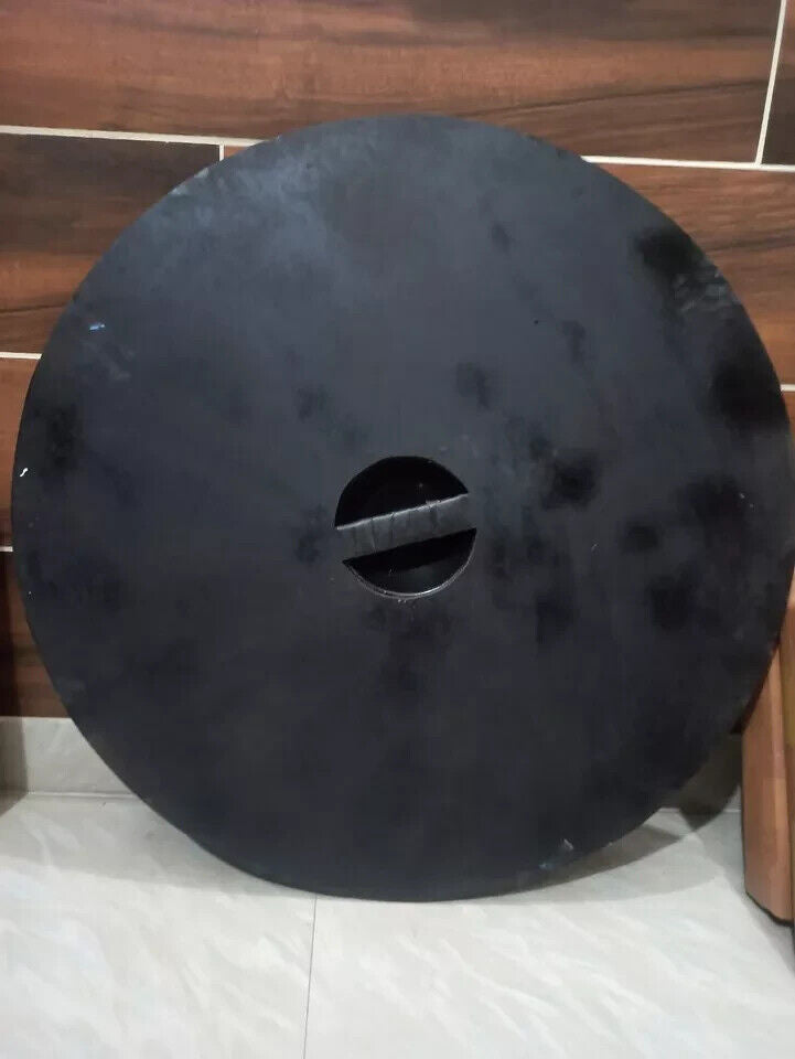 Authentic Viking Shield – Blue Finish, Black Chevron Pattern, 24" with Iron Boss .