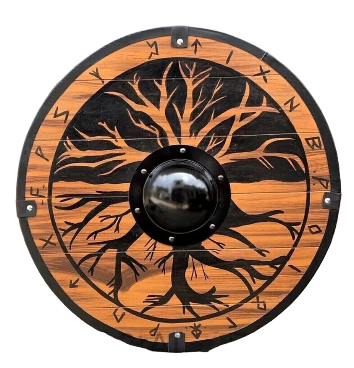 Medieval Handmade Wooden Tree Viking Shield - Viking Shield - Battle Worn Shield