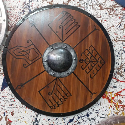 CUSTOMIZED Wooden Round Viking Shield Fully Functional Shield For Battle Skood