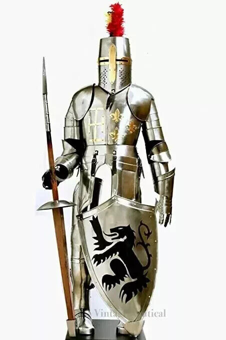 Medieval Steel Templar Full Suit of Armor, Crusader Knights Armor Suit