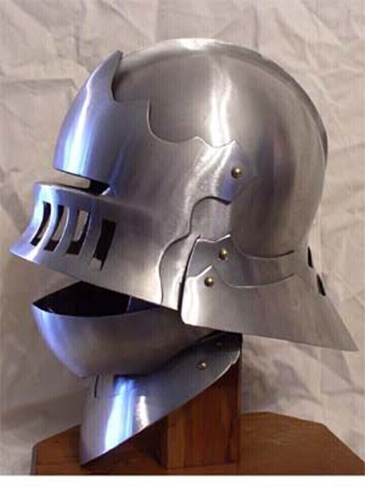 20 Gauge Helmet Medieval German Sallet Bassinet Steel Replica Armor for Gift