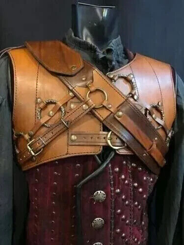 Medieval Leather Chest Armor Viking LARP Breastplate Brown Celtic Armour