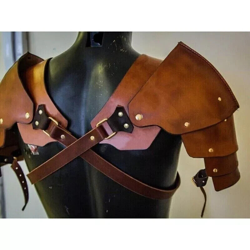 Medieval Leather Pauldrons Men Shoulder Armor