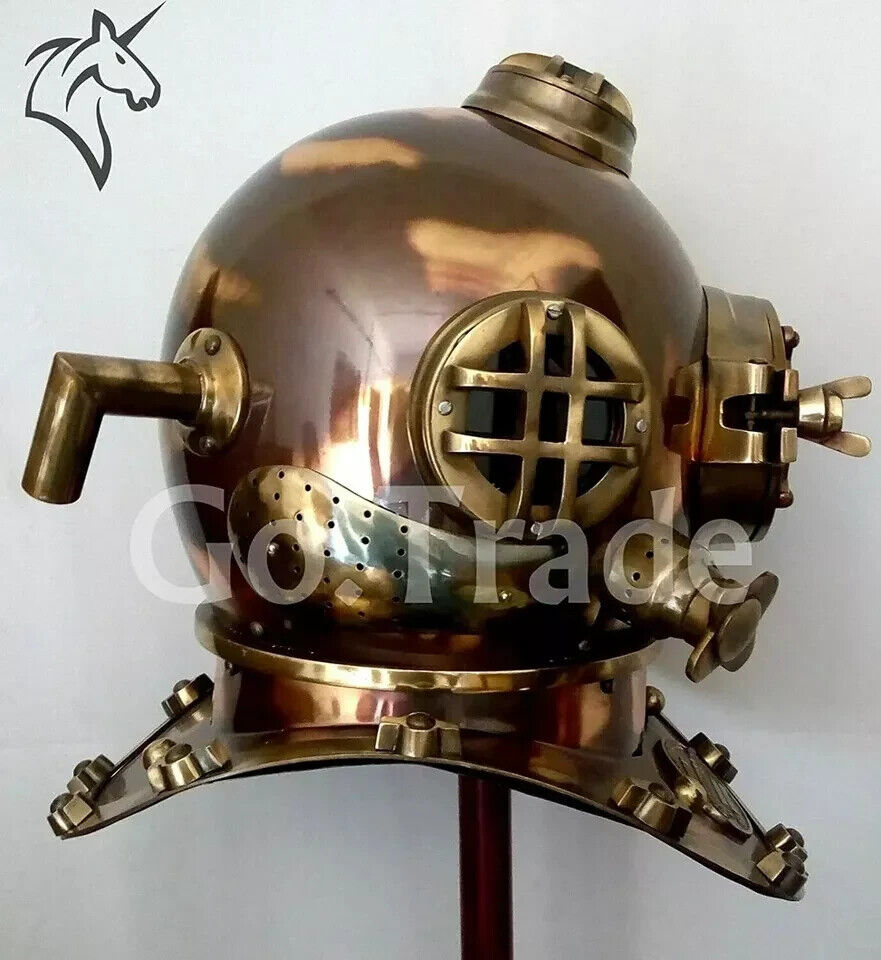 Mark V Antique Diving Divers Helmet Brass Steel Full Size Maritime Designer Gift