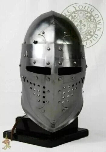 Steel Helmet Medieval Bascinet Helmet Knight Wearable Cosplay Armor Helmet