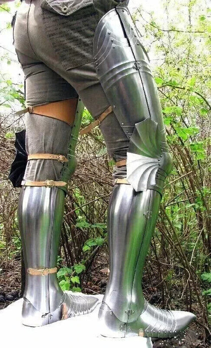 Medieval Steel Full Leg Armour Knight Halloween Costume Larp Armor Reenactment