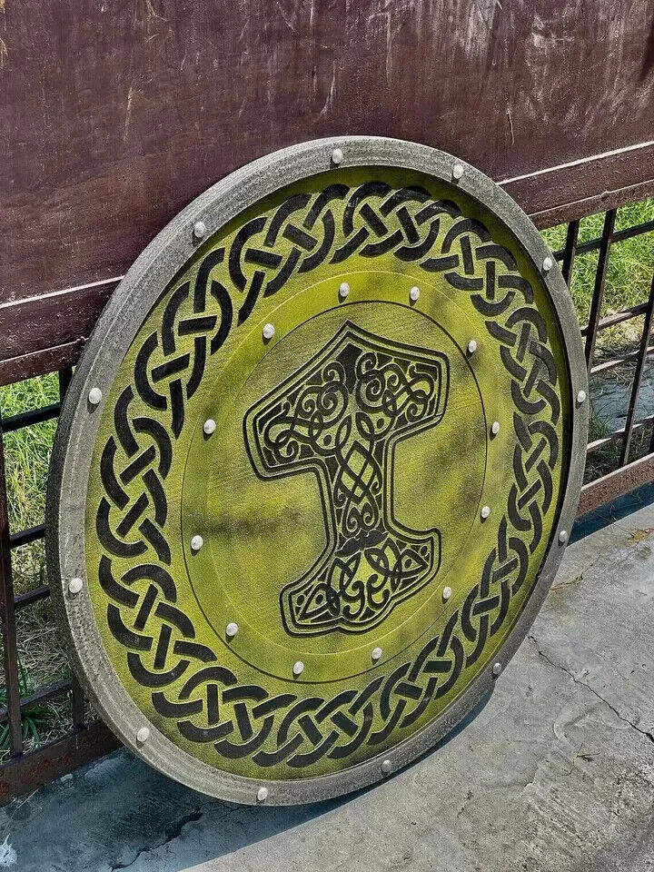 Viking Shield Battle-Ready Shield Wooden Shield - Medieval Round Battle Warrior