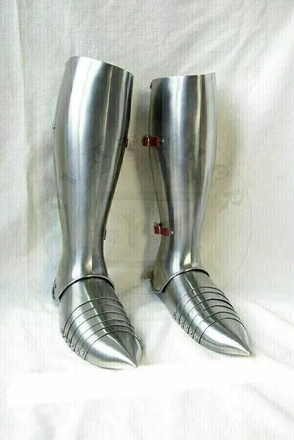 Medieval Leg Armor Steel Warrior Larp Greaves Knight Armor Sabatons cosplay