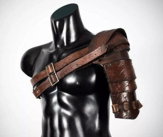 Medieval Leather Pauldron Viking Or Gladiator Shoulder Armor