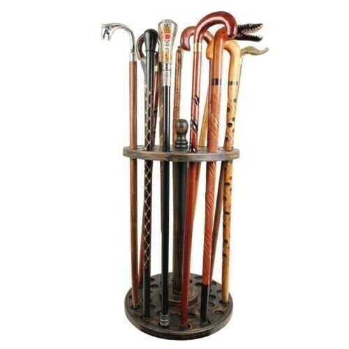 Handmade Wooden carved cane stand Holder Home Decor Walking Stick Storage Rack