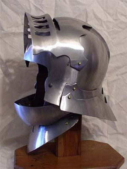 20 Gauge Helmet Medieval German Sallet Bassinet Steel Replica Armor for Gift