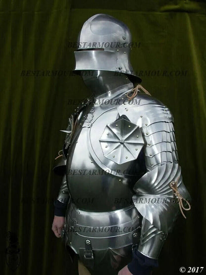 Medieval Armor Gothic Half Body Armor Suit 18GA SCA Steel cosplay costume