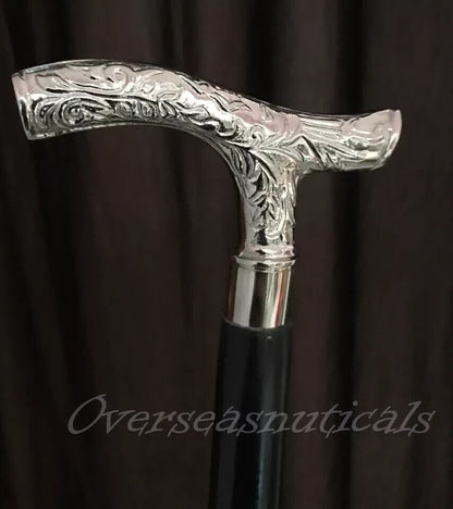 Victorian Style Royal Wooden Walking Canes Stick Antique Brass Designer Handle