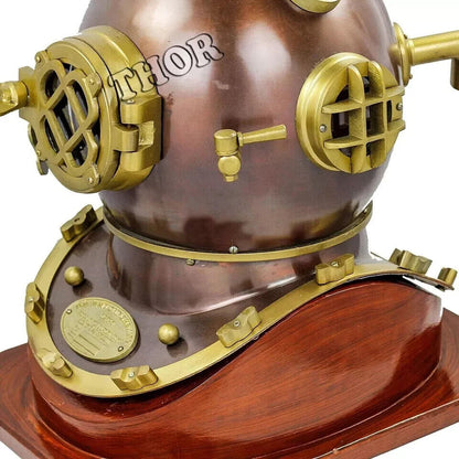 Full Size Divers Diving Helmet Antique Copper Vintage Style & Brass With Bass