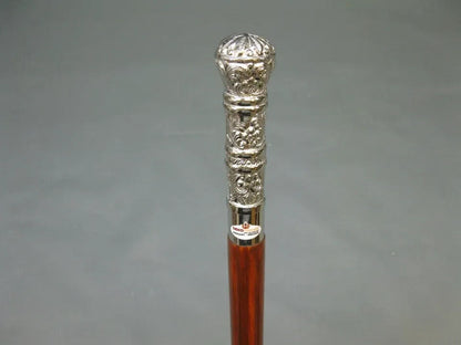 Antique Wooden Walking Cane Long Head Indian Brass Handle Vintage Stick New Gift