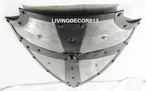 Medieval Battle Armor Gothic LAYERED STEEL CROSS SHIELD engraved steel designer