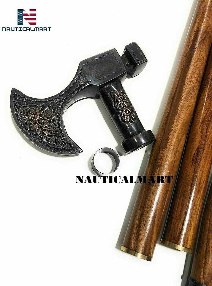 Classic Nautical Walking Stick Viking Wooden Cane for Men and Women Decorative