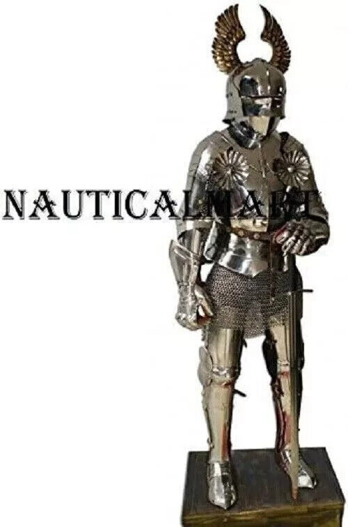 Medieval Knight Wearable Full Suit of Armor with Chainmail