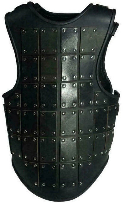 Medieval Viking Leather Body Armor LARP Cosplay Costume Black Breastplate