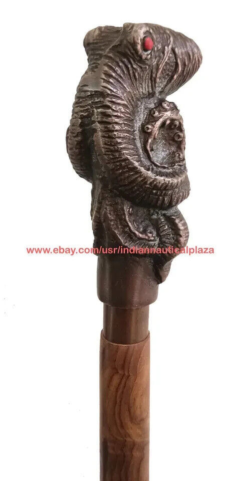 CLASSIC OCTOPUS HEAD HANDLE WALKING STICK CANE ANTIQUE HANDMADE SOLID STYLE GIFT