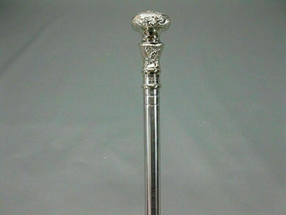 Stainless Steel Walking Hiking Stick Cane Silver Noble Luxury vintage Handmade