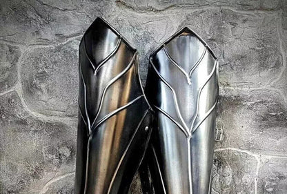 Medieval Leg Greaves LARP Steel Dwarven Leg Knight Greaves Armor Costume Cosplay