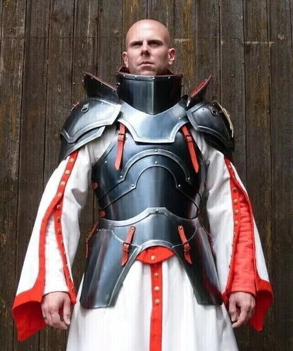 16GA SCA Steel Medieval Half Body Fantasy Armor Suit With Cuirass & Puldrons Set