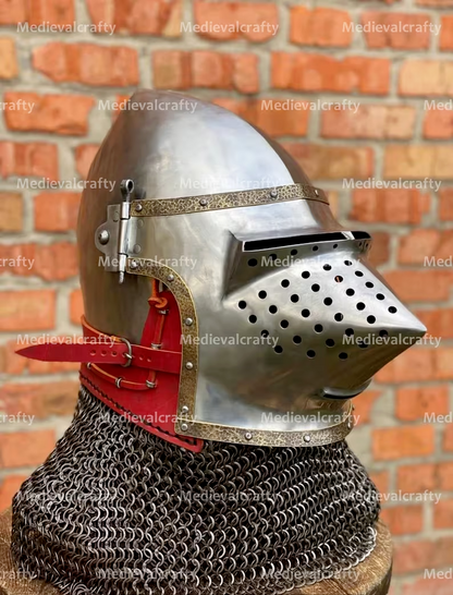 Hundshughel Klappvisor Helmet 14 Gauge Steel Medieval Armour Gift For Cosplay