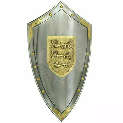 Medieval Larp Warrior Steel Shield King Richard the Lionheart Shield Christmas.