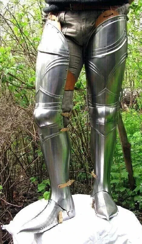 Medieval Steel Full Leg Armour Knight Halloween Costume Larp Armor Reenactment