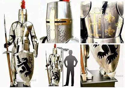 Medieval Steel Templar Full Suit of Armor, Crusader Knights Armor Suit