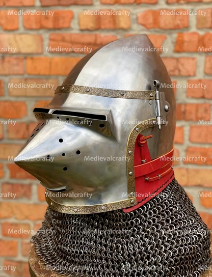 Hundshughel Klappvisor Helmet 14 Gauge Steel Medieval Armour Gift For Cosplay