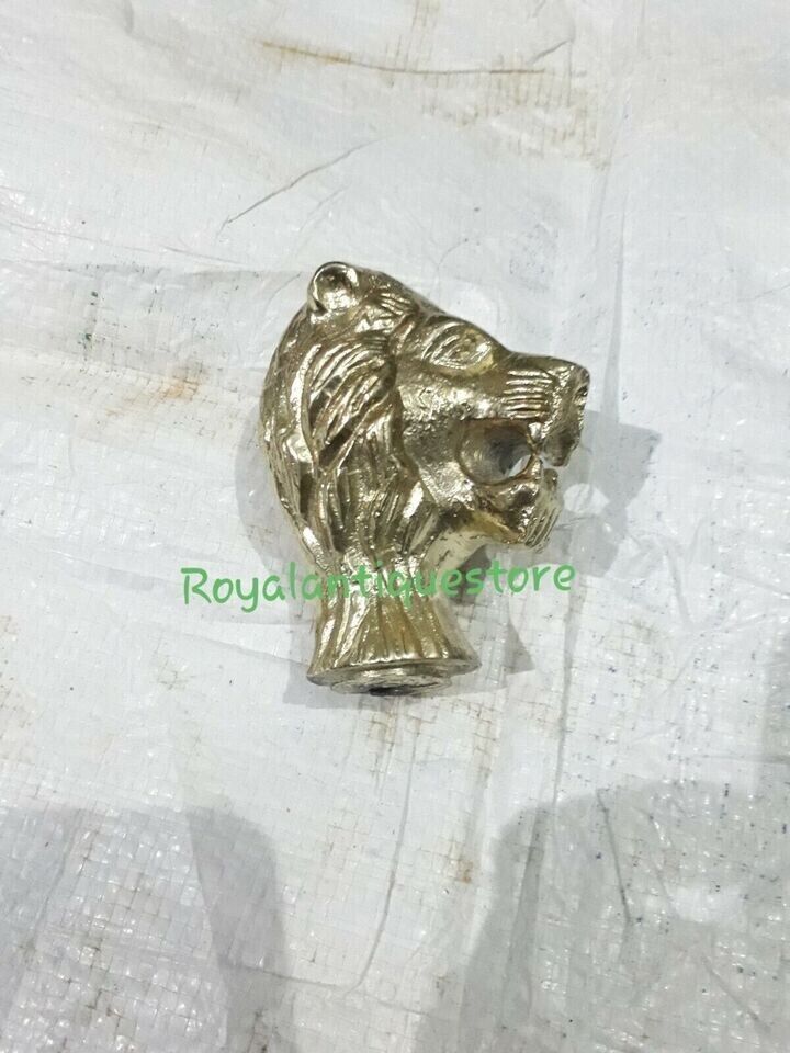 Victorian Solid Brass Lion Head Handle Only For Wooden Walking Stick Cane Gift