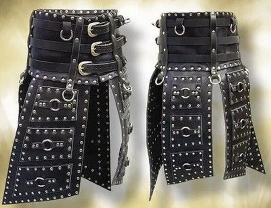 Medieval Viking Knight waist Armor Leather black Samurai look armor ICA SCA larp