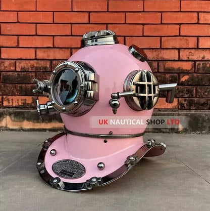 Pink diving helmet - Scuba Diving Helmet - U.S navy mark V scuba divers helmet