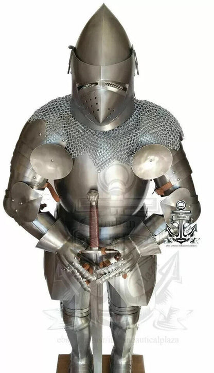 Medieval Knight Suit Of Armor Full Body Armour Suit With Sword Pig Face Helmet