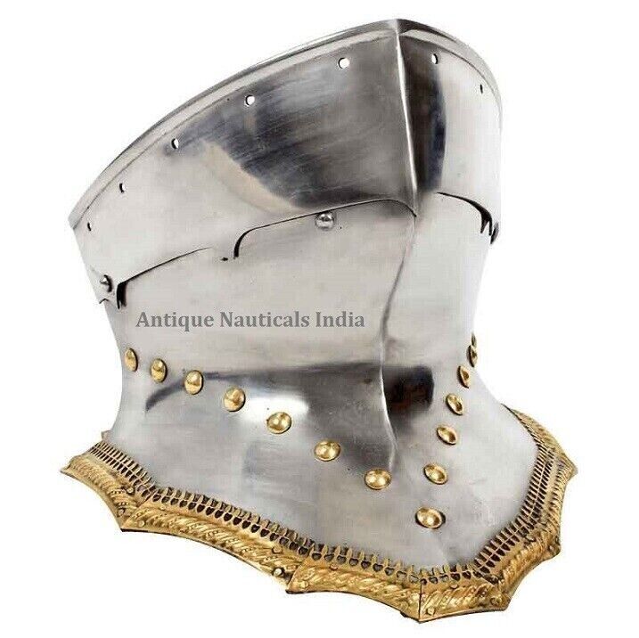 Medieval German Gothic Sallet Helmet with Steel Gorget Neck Armour Reenactment