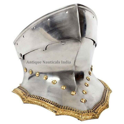 Medieval German Gothic Sallet Helmet with Steel Gorget Neck Armour Reenactment