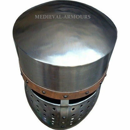 Helmet Medieval Armor Functional Crusader larp SCA Knight Battle Armour Gift