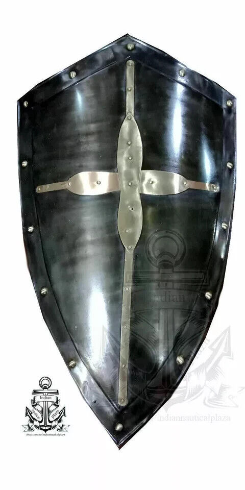 Hand Forged Gothic LAYERED STEEL CROSS SHIELD Medieval Battle Armor sca/larp