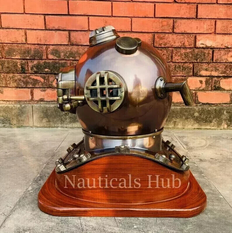 Vintage Boston Diving Helmet Navy Mark V Antique Divers Marine Morse Sea Helmet