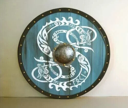 Medieval Shield Viking Shield 24"or 30" Wooden Shield Heavy Metal Fitted ocean-