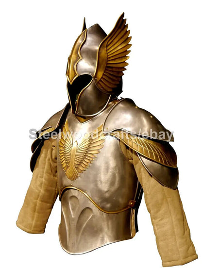 Medieval Elves Prince Lady Half Body Armor Suit Cuirass/Pauldrons/Helmet ABcraf