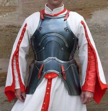 16GA SCA Steel Medieval Half Body Fantasy Armor Suit With Cuirass & Puldrons Set