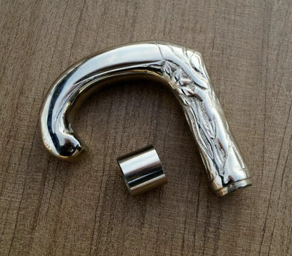 Brass Handle Silver Designer Style Handle For Top Vintage Walking Stick CAne