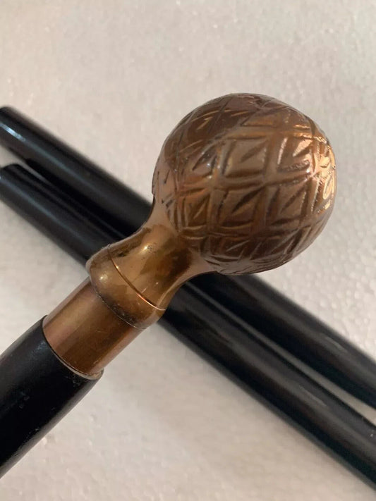 Ball Head Handle Vintage Style Antique Brass Victorian Wooden Walking Stick Cane