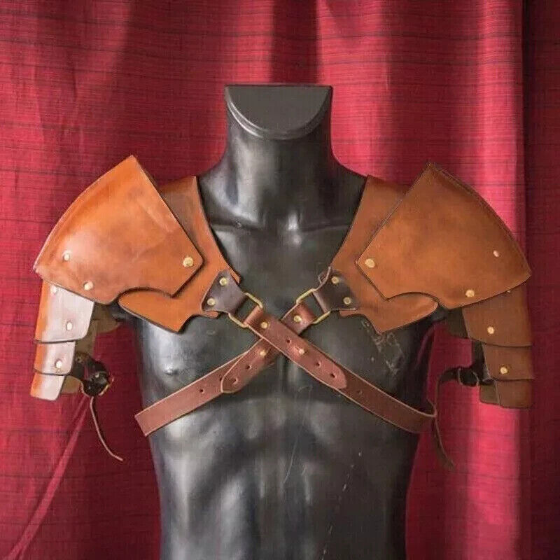 Medieval Leather Pauldrons Men Shoulder Armor